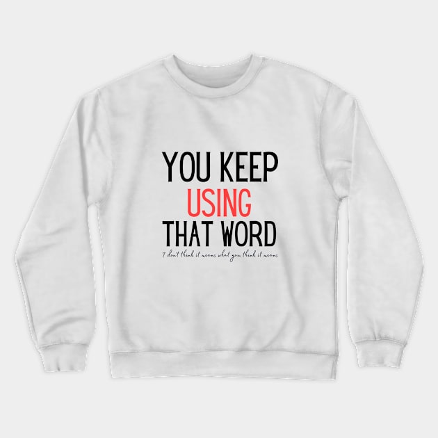 You keep using that word Crewneck Sweatshirt by Tecnofa